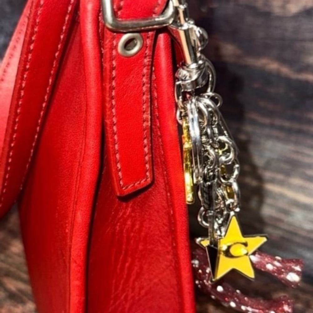 Coach Red Crossbody Bag with Polka Dot Charm - Picture 5 of 12